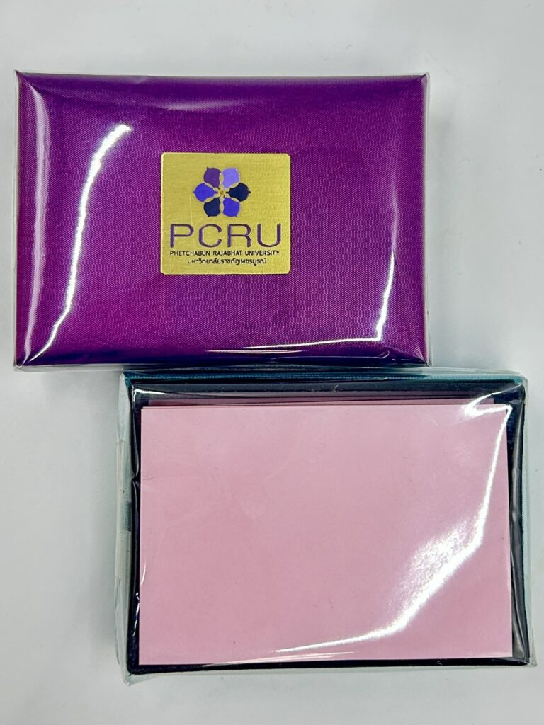 กล่องผ้าไหมใส่กระดาษโน๊ต สีม่วง